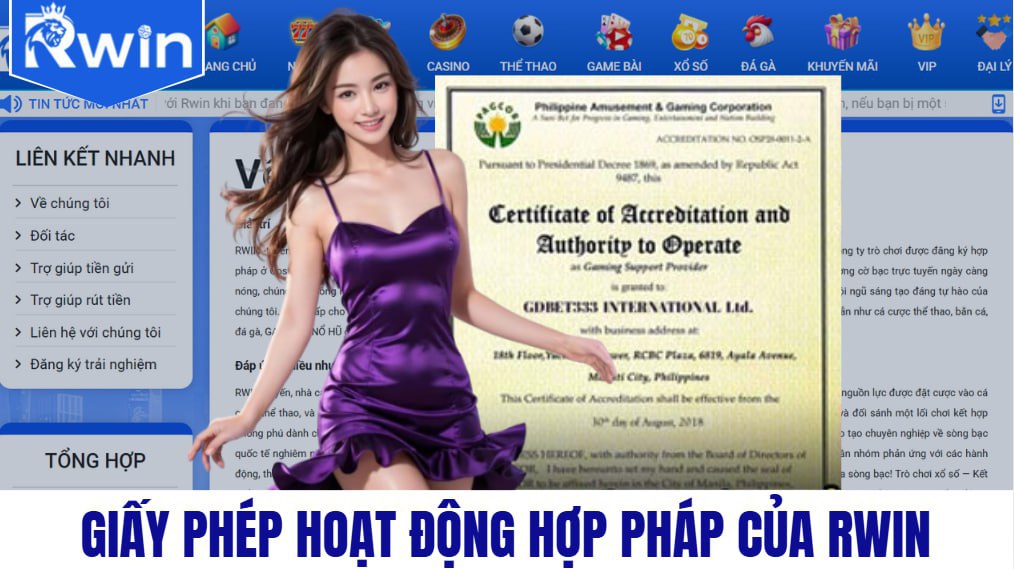 Giấy phép hoạt động hợp pháp của RWIN